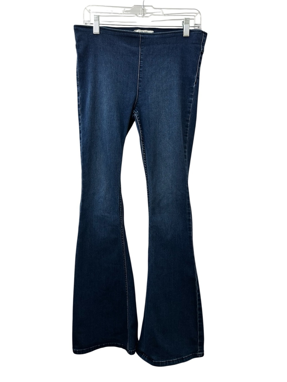 Free People Flare Jeans Pull On Stretch Waist Dark Wash Denim Women’s Size 30